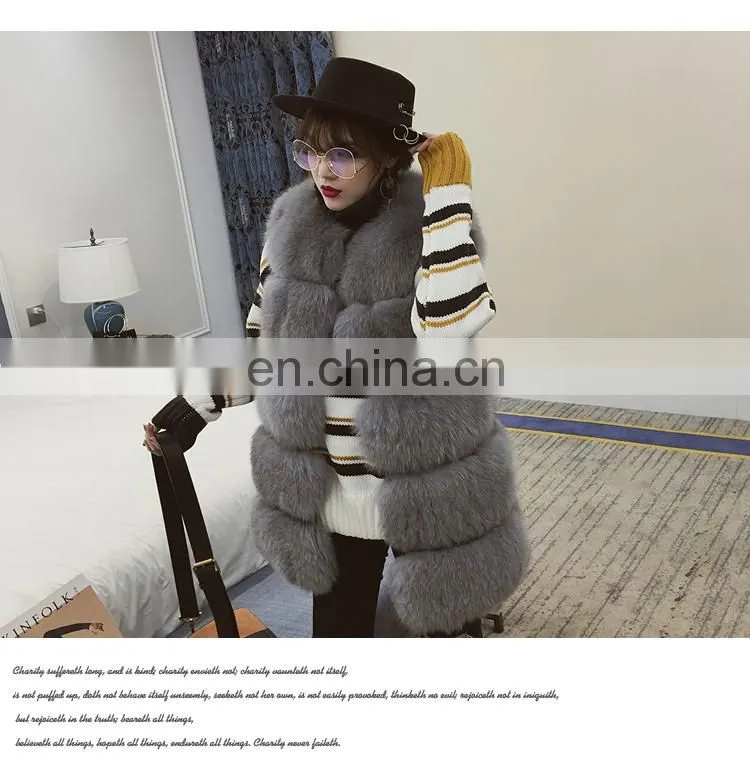 2016 New Fashion Women Luxury Vest Hot Sale Lady Vest Real Fox Fur Waistcoat