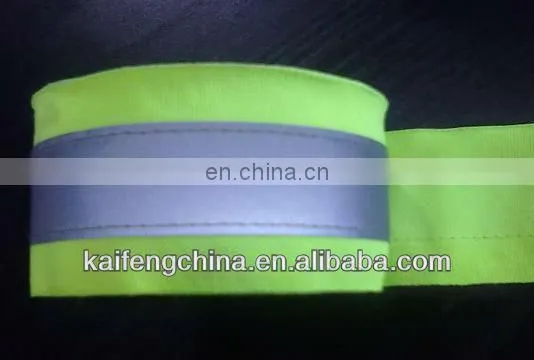 Hi vis Fabric Tape Fluorescent 8cm Black Nylon Ribbon For Safety Clothes