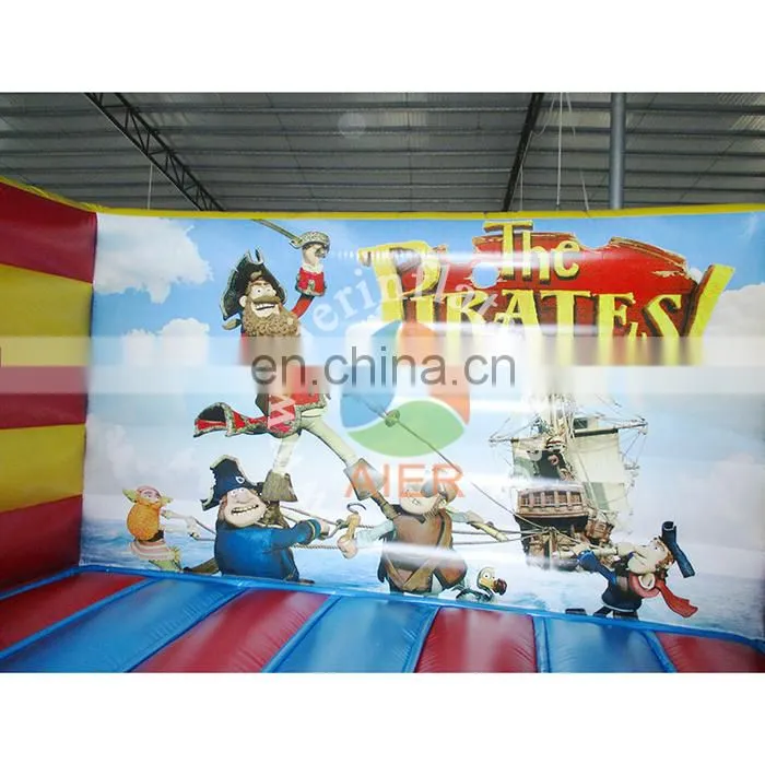 Plato PVC high quality inflatable bouncer pirate printing inflatable air castle wholesale for kids and adult