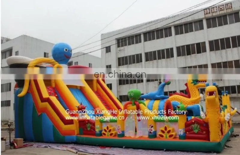 Endless fun and populare outdoor or indoor commercial grade vinyl tarpaulin FU048 inflatable playground