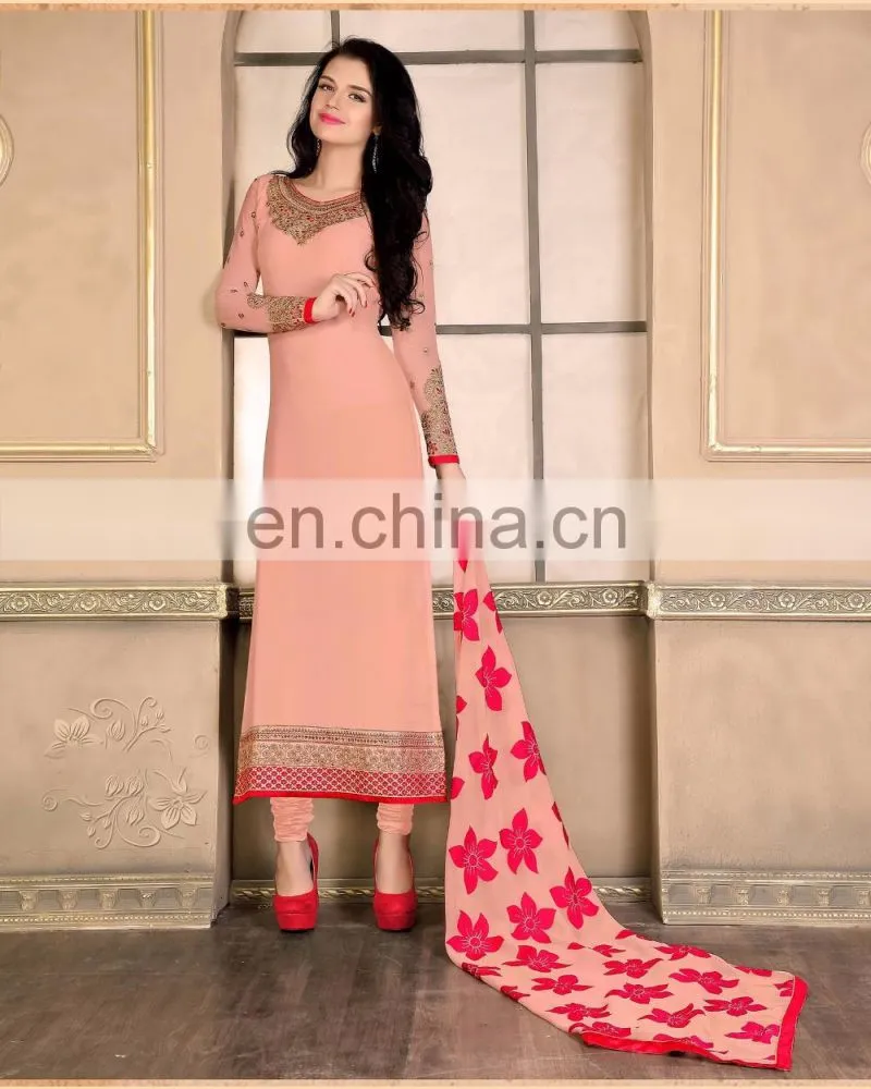 Green Colored Georgette Semi-stiched Salwar Suit For Party Wear