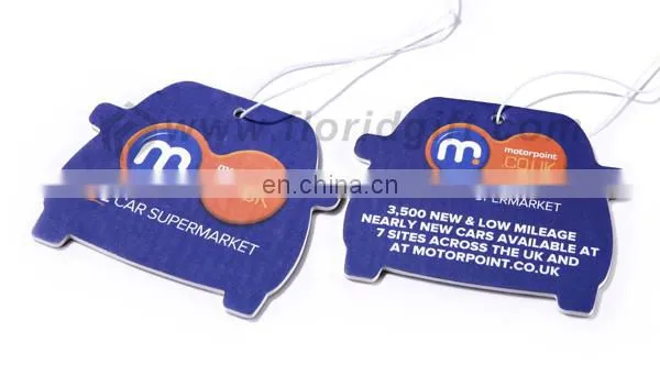 custom shape label printing paper hanging car air freshener