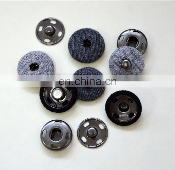 Fabric cover sewing metal snap button