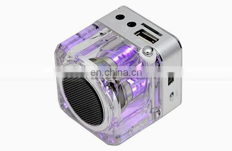 Antenna FM Radio 16G Memory MP3 Player Mobile Mini Portable Crystal Speaker