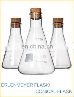 AKMLAB Laboratory Erlenmeyer Flask With Cork Stopper