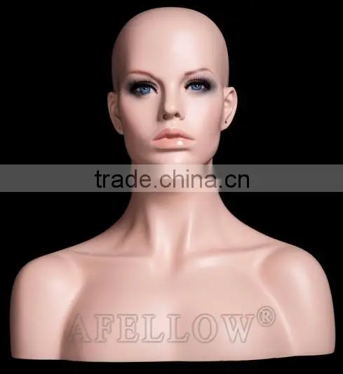 Women Head Mannequin Fiberglass Female Cheap Head mannequin H1