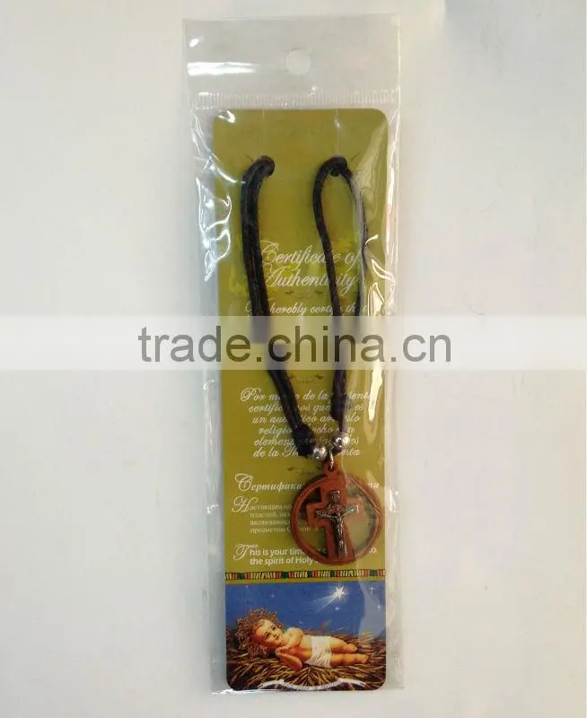 Religious Jesus Wood Crucifix Nacklace