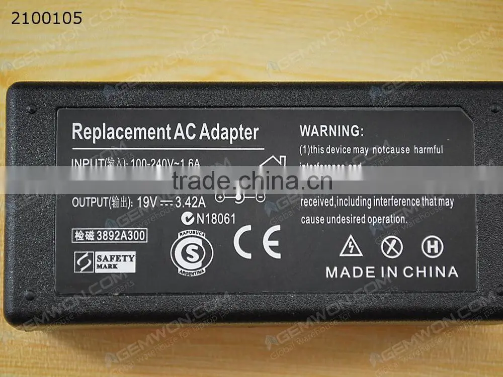 High Copy Laptop AC Power adapter for LITEON 19V 3.42A 5.5*2.5mm 65W