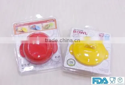 Color style silicone bowl baby bowl with lid