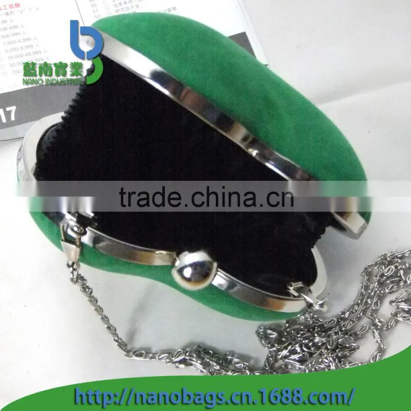 elegant green heart-shaped ladies evening handbag