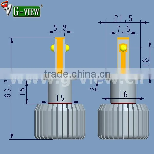2015 superbright 3600lm led car headlight h3, h4 h7 h8 h11 9005 h13 led headlight