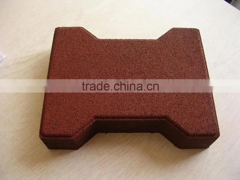 Recycled floor mat dog bone interlock rubber pavers