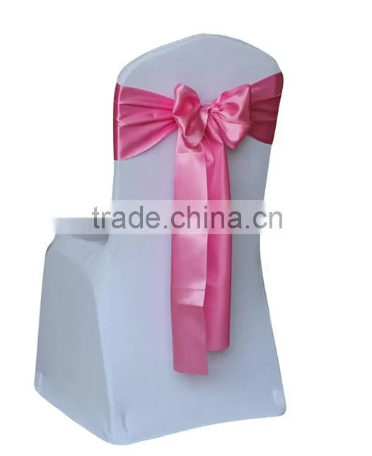cheap spandex chair cover with lightblue self-tie chair sash