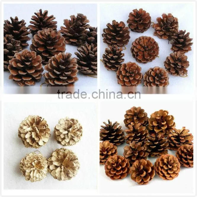 Christmas Tree Decoration Natural Glitter Pinecone Wreath