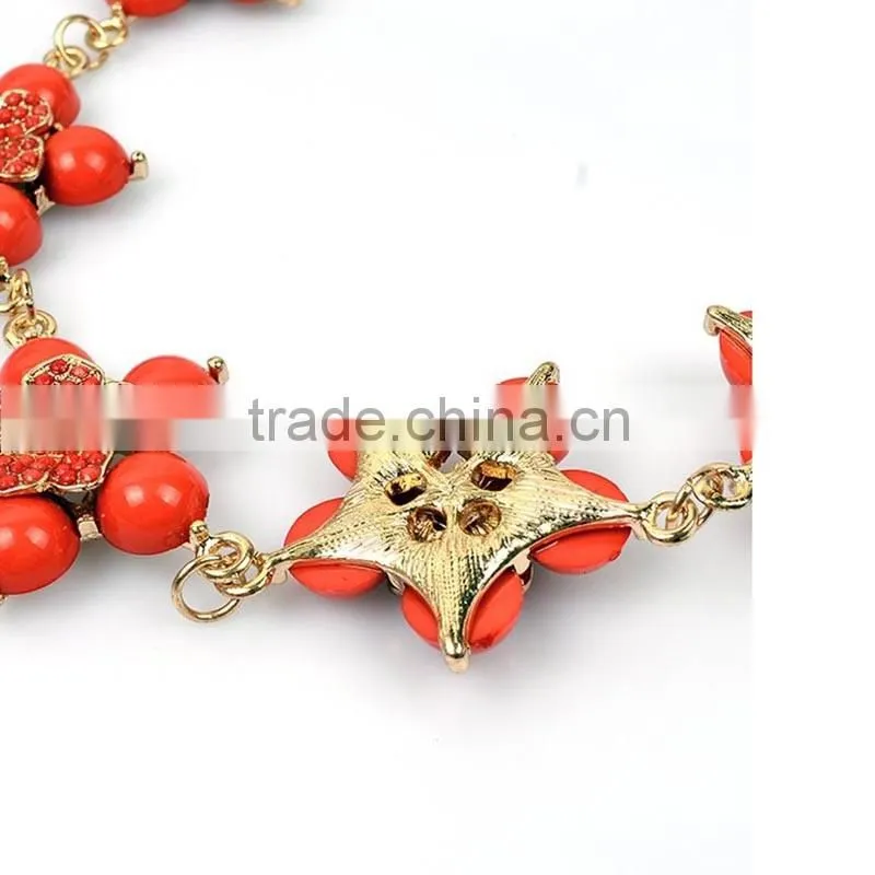Fllower Necklace Female Colour Crystal Latest Design Beaded Necklace