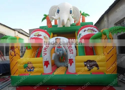 New Virgin forest slide inflatable slide cheap inflatables land bouncer