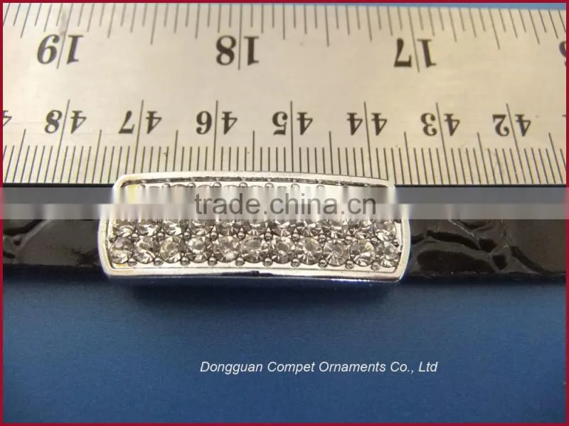 10mm full diamond double heart shaped slide charms diy jewellery accessories