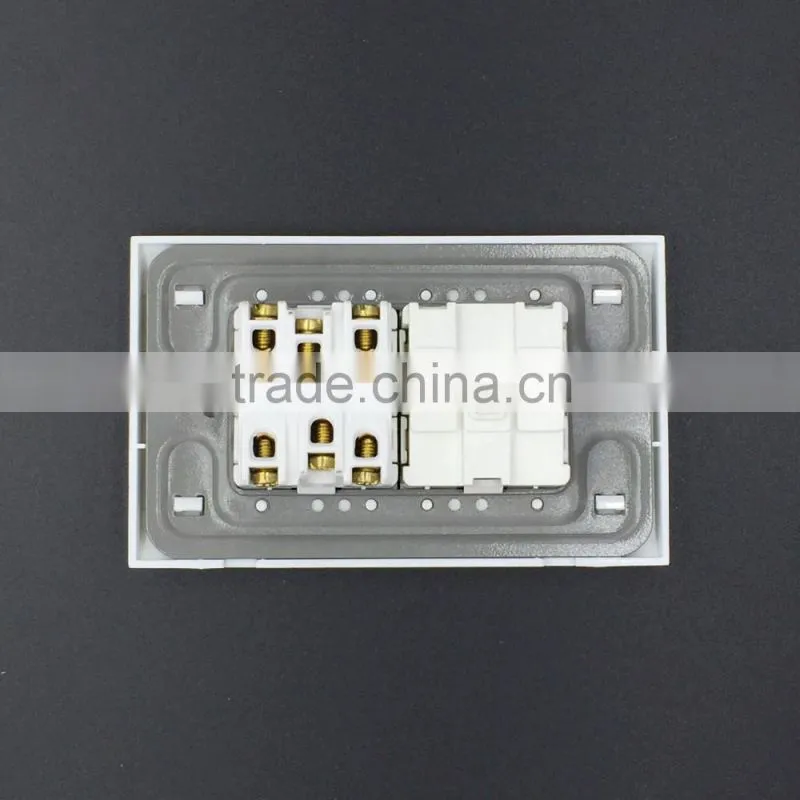 China manufacturer 13a switches socket 2 gang with fluroscence