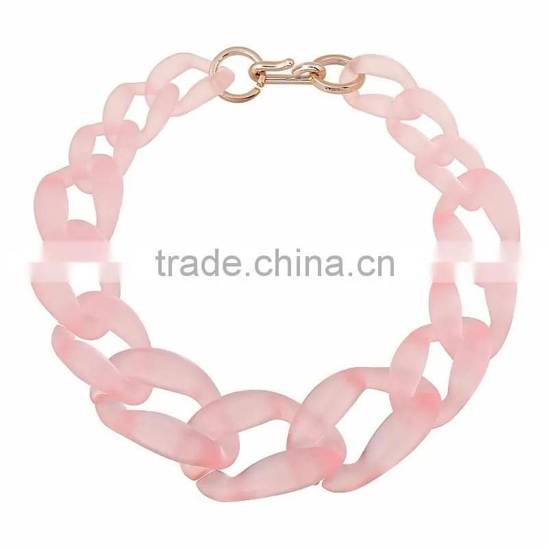 Multicolored Resin Acrylic Chain Chunky Statement Fashion Necklace 2016