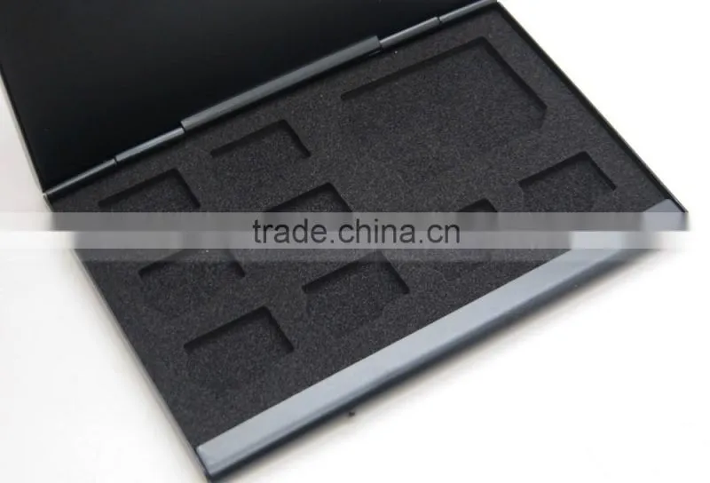 11 Slot Aluminium EVA Material Black 3DS Card Case for 2x 3DS 8x TF 1x SD Card
