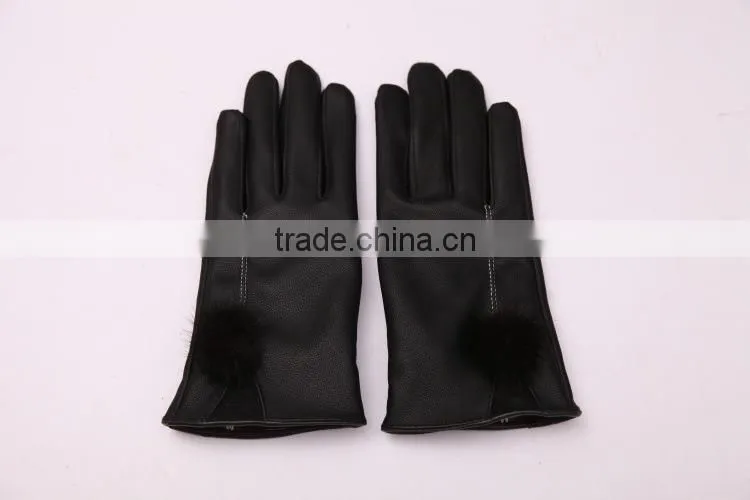 New Fashion Women Girls Winter Soft Leather Mitten Gloves Warm Driving Gloves ,Touch screen Gloves