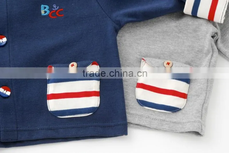 2016 Japanese wholesale products cute baby boy cardigan outfits infant wear children garment toddlers kids clothing