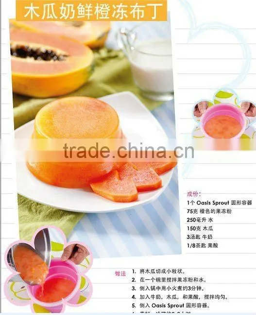 Round foldable silicone lunch boxes with lockable lids