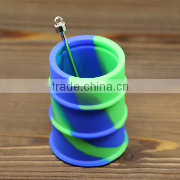 Wholesale silicone container for wax butane hash bho silicone oil drum slick silicone dab barrel