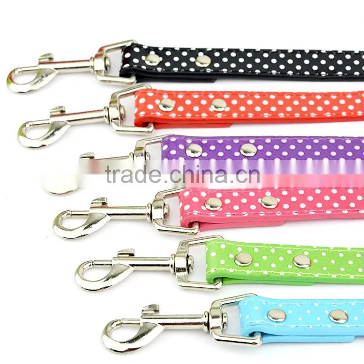 Chirstmas Gift Cute Polka Dot PU Leather Dog Leash