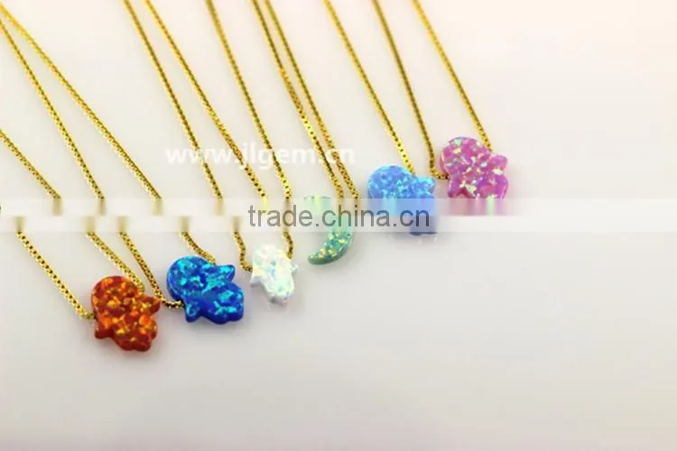 Synthetic S925 Silver 18K Chain Sea Star Opal Necklace With High Quality for dresses jewelry