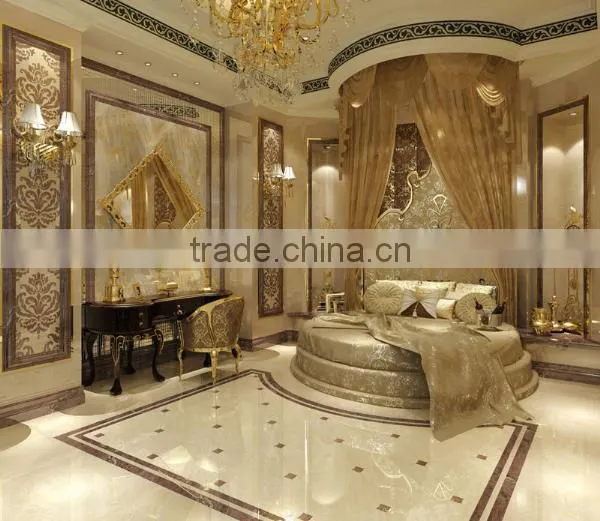 800*800 inkjet polished glazed white marble tile floor ceramic tiles