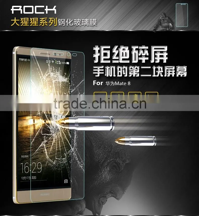 Original ROCK Anti-explosion 2.5D Clear Tempered Glass screen protector for Huawei Mate 8 Japan AGC MT-5255