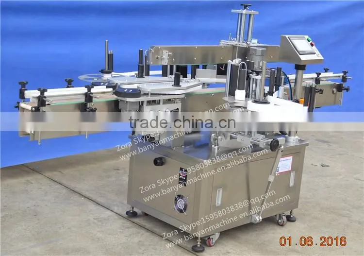 high-efficiency Automatic sticker label 2 sides bottle labeling machinery