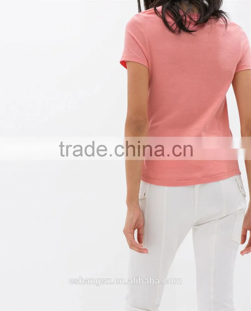 Ladies normal design organic cotton high quality t-shirt