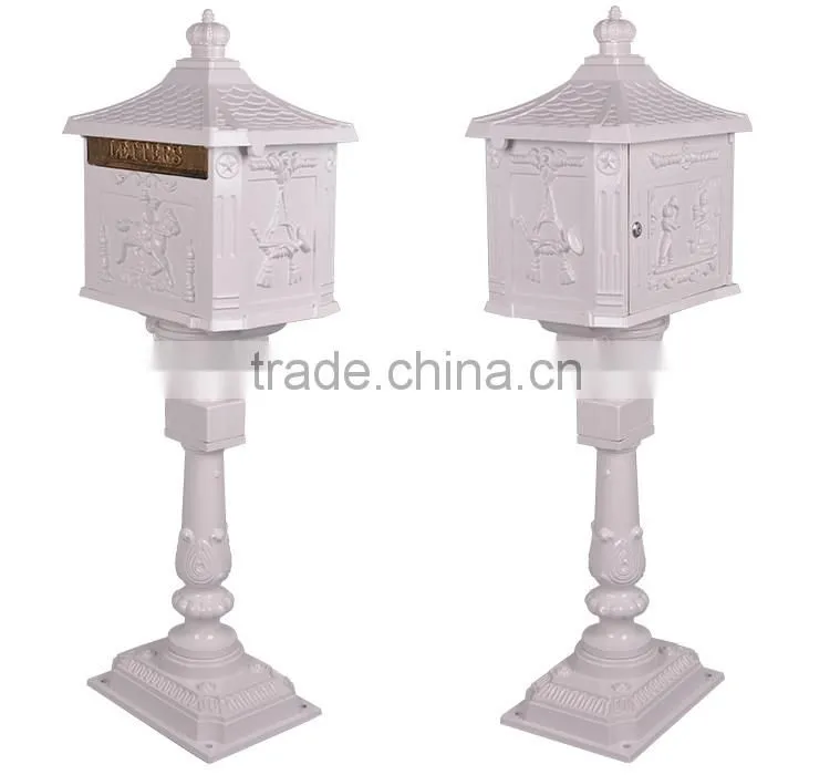 Foshan Manufacturer Casting Aluminiun Apartment Building Vintage White Mailbox letterbox