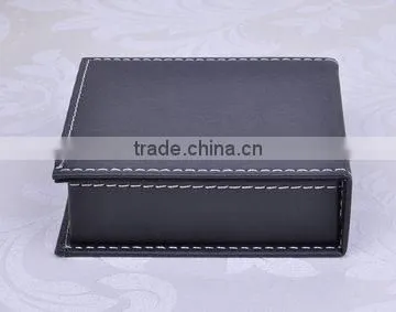 Top Grade Straight Stitching Leather Desktop Memo Pad Holder