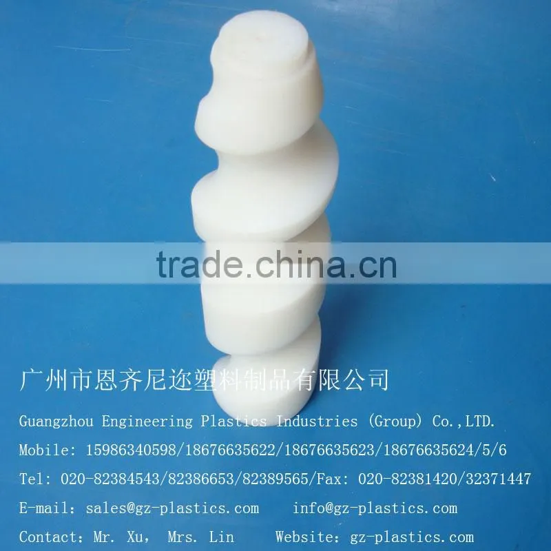 ODM cnc machined black nylon hdpe ldpe pe uhmw-pe plastic screw conveyor for industry