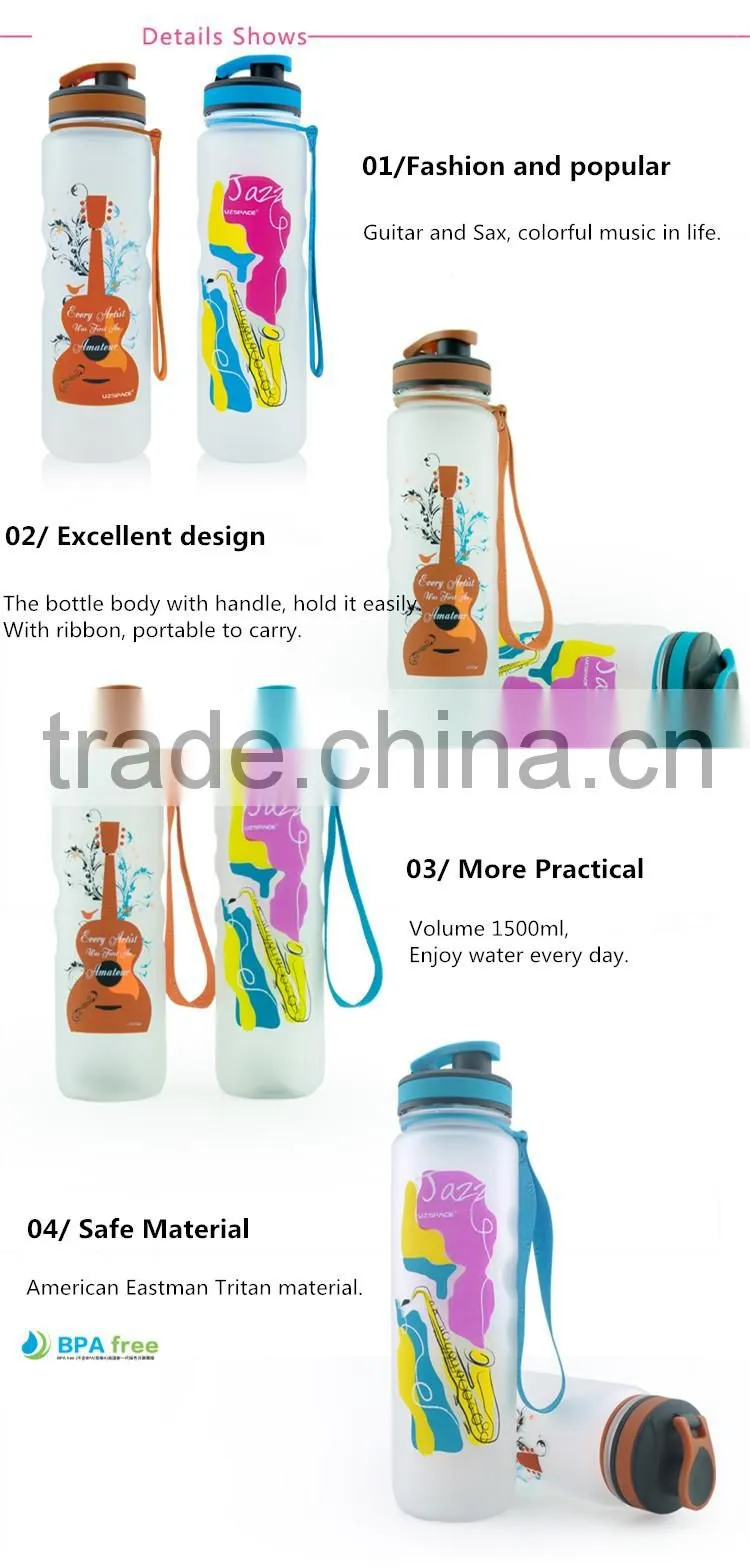 Silicone body+ PP cover,Silicone Material and Water Bottles Drinkware Type plastic drinking bottle