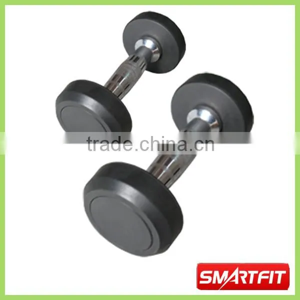 round rubber dumbbell with chromed handle home using arm training items