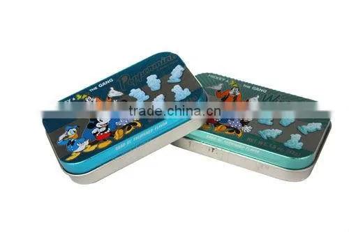 Rectangular cool candy tin box with hinge
