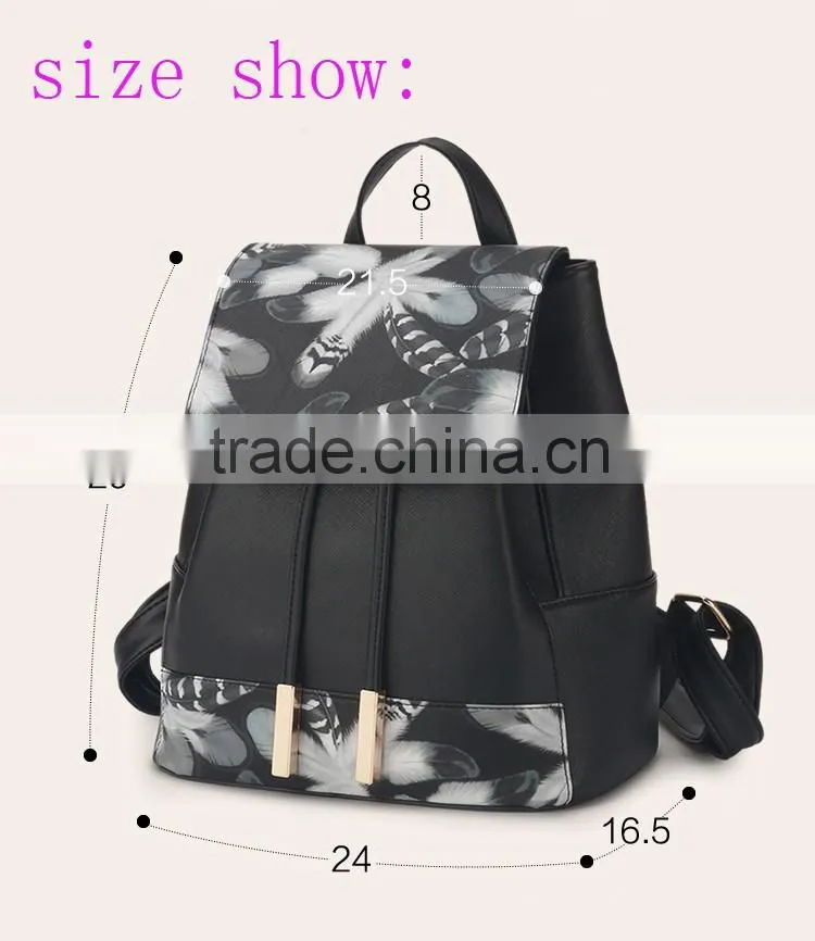 Custom oem print cheap pu leather backpack bags