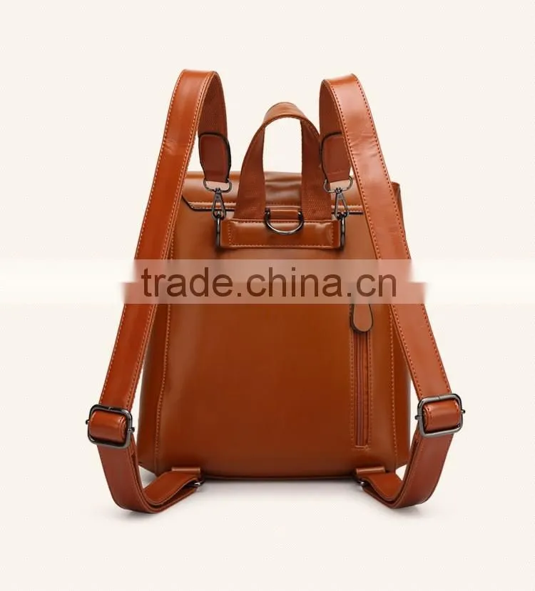 china 2016 new products leisure leather backpack for girls