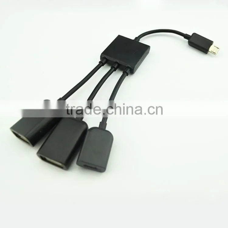 Multifuction micro usb otg hub data cable for camera
