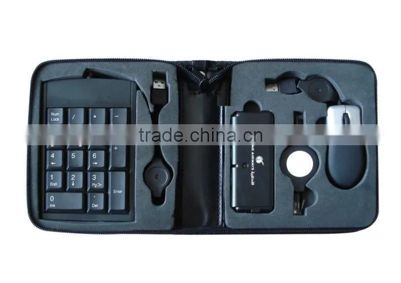 Portable USB Travel Kit with Mini USB Optical Mouse