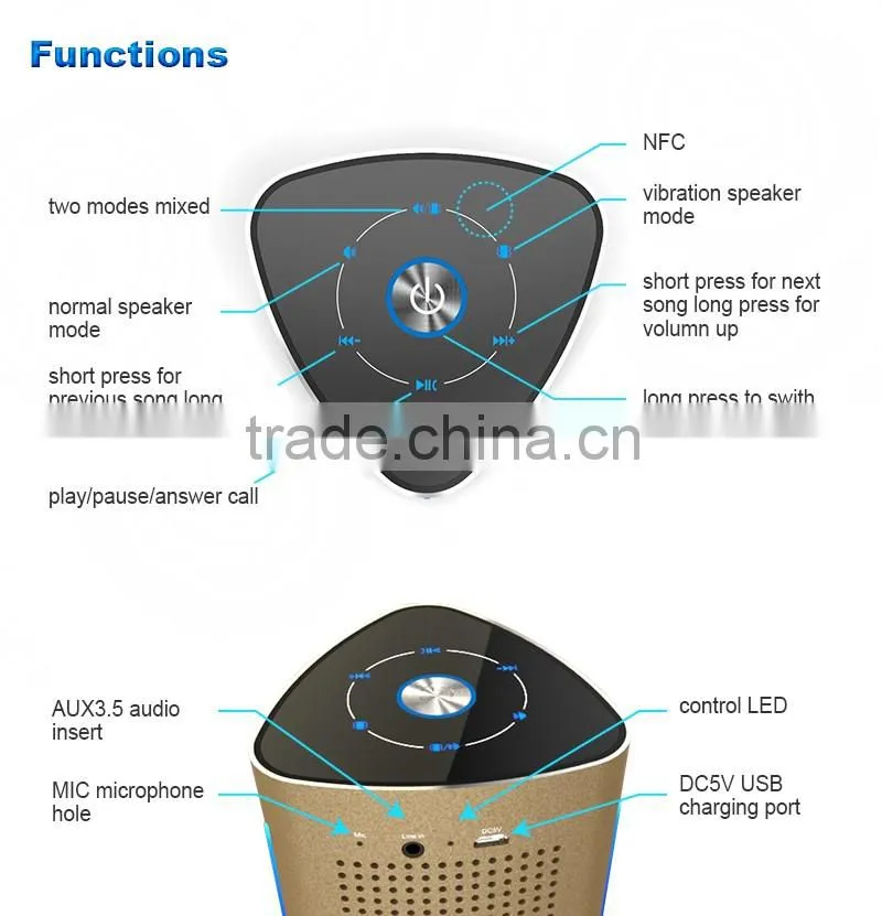 deluxe mini bluetooth amplifier wireless microphone speaker module for gift