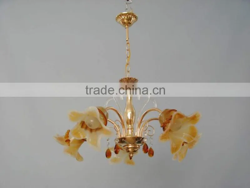 Luxury Retro Golden Vintage Home Decor Lily Flower Pendant Chandelier with China Export Factory