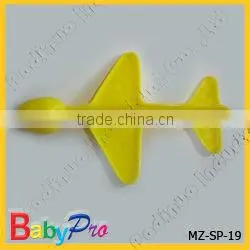 2015 Blue And Pink Airplane Shape Plastic Baby Spoon