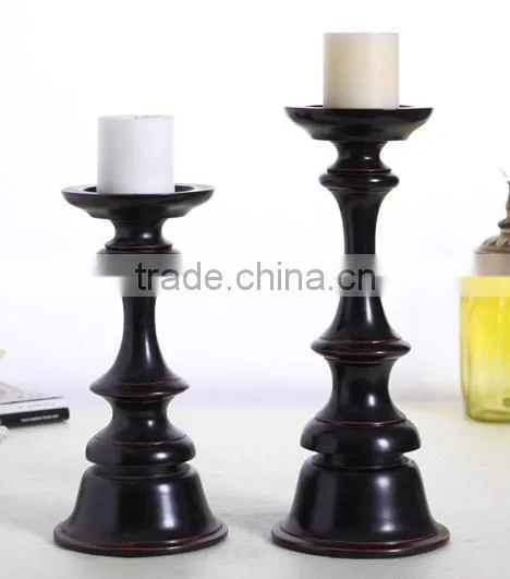 2015 latest Wholesale A pair of Traditional columnar type ,European and American retroresin antique candle holders
