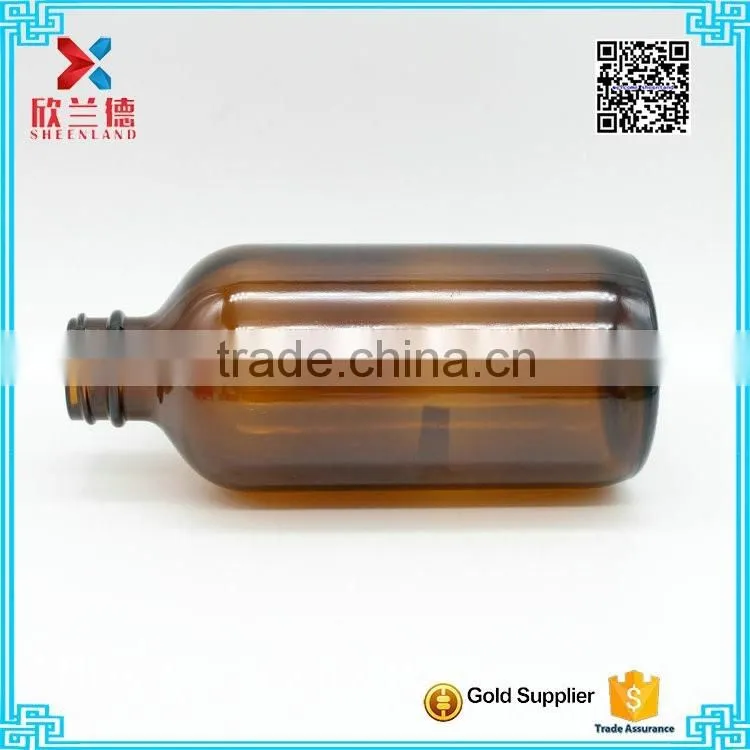 Hot selling 250ml high quality amber round medicine bottle