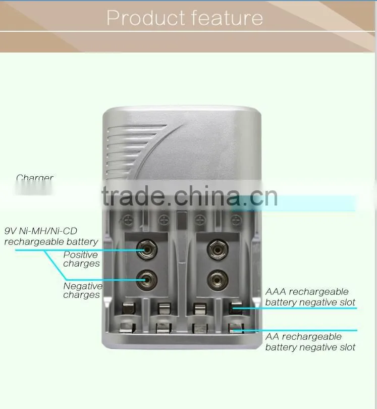 2016 Factory Sale MP-709 AAA/AA ,9V Ni-CD/Ni-MH Battery Charger High Quality Smart Charger